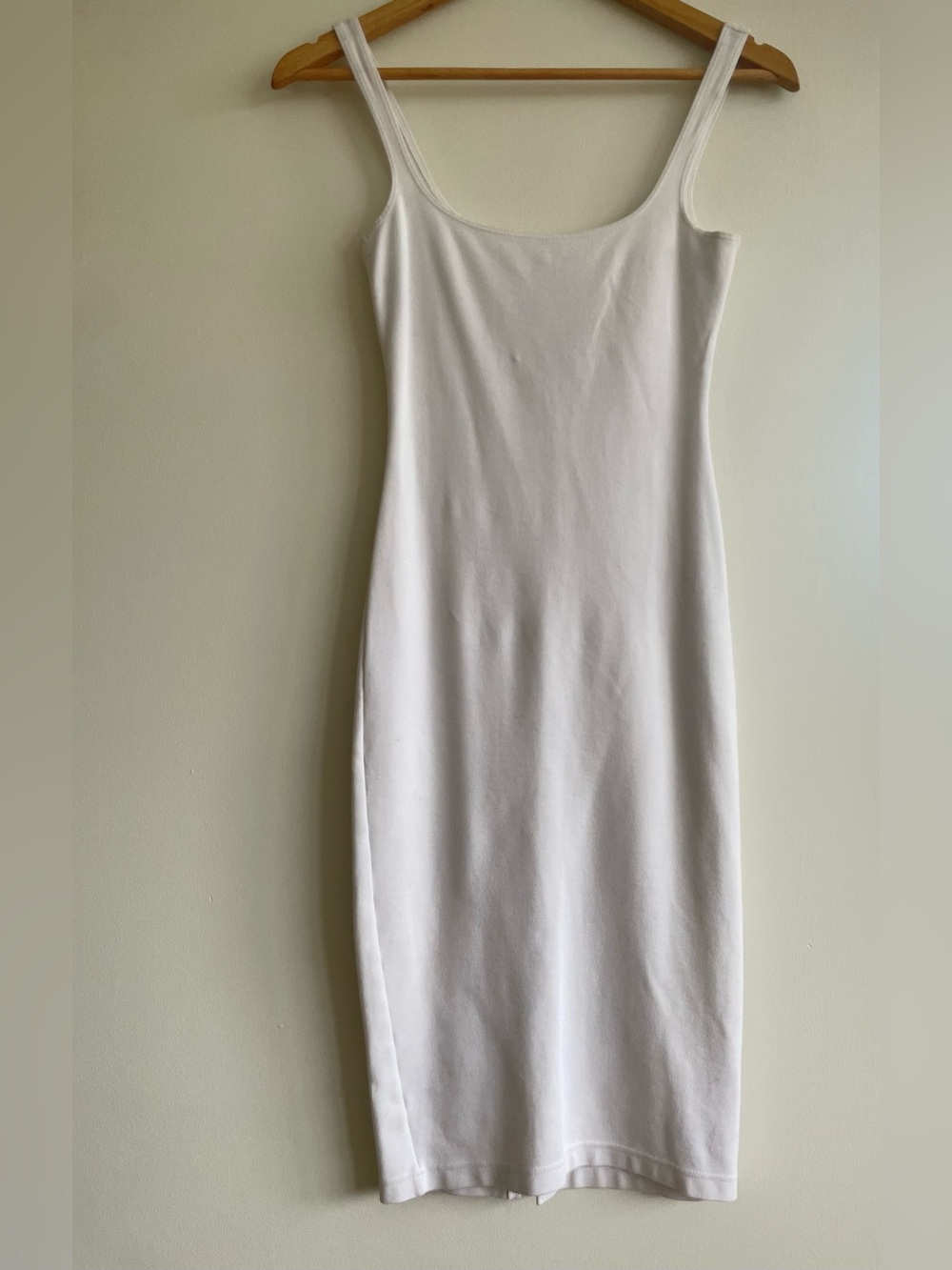 American Apparel White Scoop Neck Midi Bodycon Dress